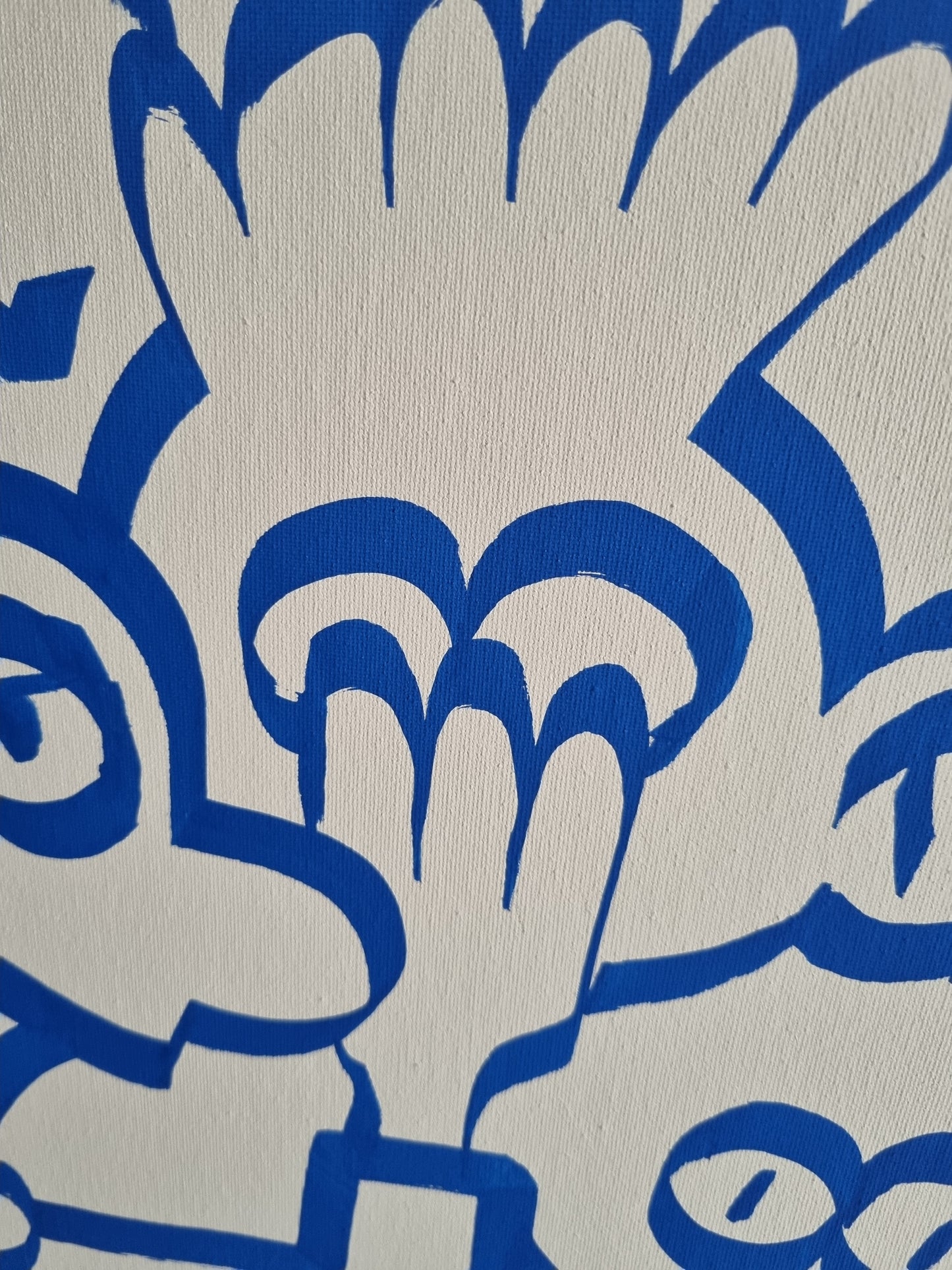 Doodle on canvas blue